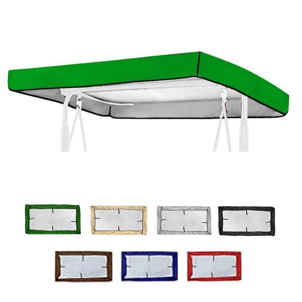 Uniwersalny zapasowy baldachim do huśtawki Hollywood - ochrona przed promieniowaniem UV 190 x 132 cm (74,8 x 51,97 cala) pasuje do 164 x 114 x 15 cm i 191 x 120 x 18 cm zielony zadaszenie do ogrodu