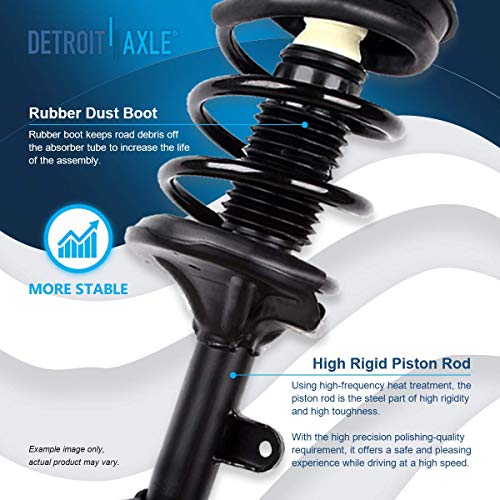 Image of Detroit Axle - Pair Front Struts for 2005-2009 Hyundai Tucson, 2005-2010 Kia Sportage, 2 Ready Struts w /Coil Spring Assembly 2006 2007 2008 Replacement Suspension