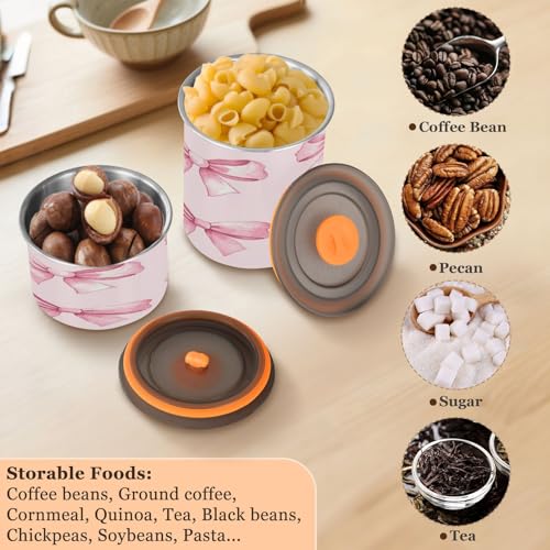 Envase para café hermético acero inox 500ml rosa miniatura 5
