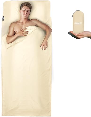 Vista 37 de Frelaxy Forro de saco de dormir ultraligero - Más ligero y compacto, sábanas de viaje de 3 tamaños y saco de dormir para adultos, cómodo