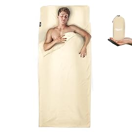 Frelaxy Sleeping Bag Liner, XL Travel Sheet & Camping Sheet for Backpacking, Hotel, Hostels & Traveling, Comfy & Easy Care, Full-Length Zipper/No Zipper