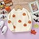 L&ieserram Baby Jungen Mädchen Halloween Gestrickt Pullover Jumper Neugeborenen Kinder Langarm Strickpullover Pulli Kleinkinder Kleidung Outfit Knitted Sweater (Kürbis - Weiß, 9-12 Monate)