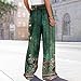 FlekmanArt Wide Leg Pants Woman High Waisted Beach Vacation Trousers Boho Lounge Summer Palazzo Wide Leg Petite Pants