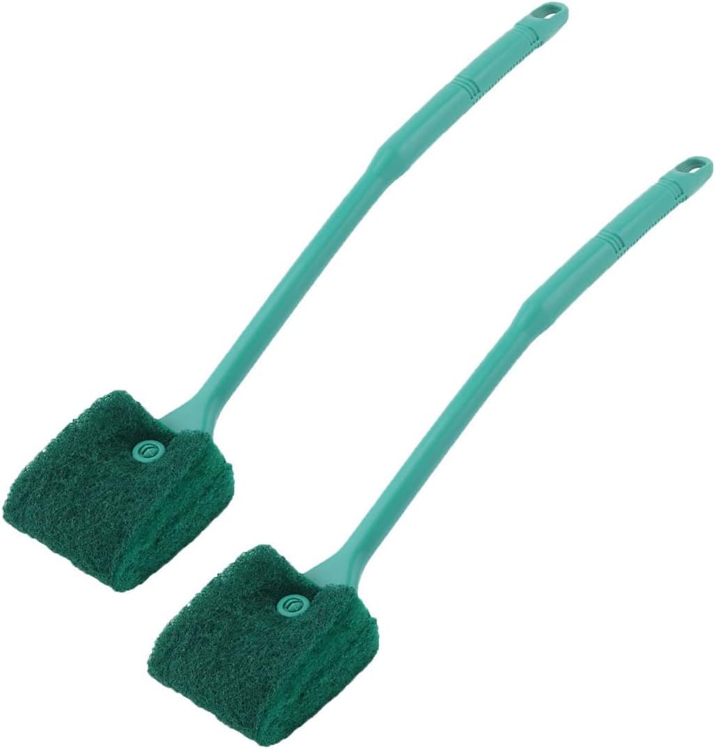 XYWHPGV Home Aquarium Plastic Handle Cleaning Sponge Brush Scrubber Green 2pcs(5b4c1 51949 10472 1e2a6 61321 36d5e