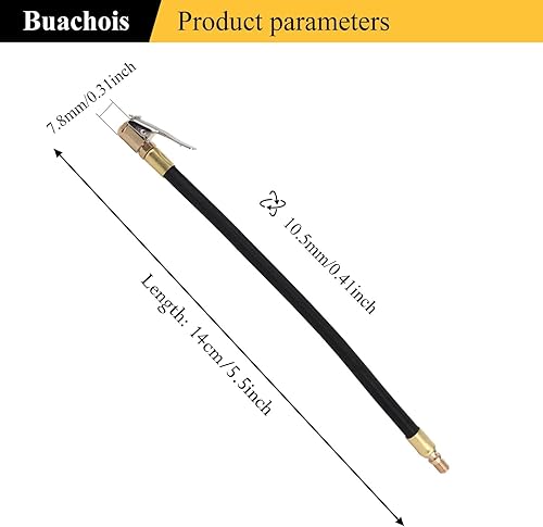 Miniatura 4 de Tubo de extensión de inflado de neumáticos, bomba de neumáticos, manguera de adaptador de portabrocas de inflado rápido, conector de clip de inflado