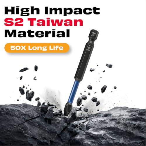 Image of JPT 42-Piece Impact Rated S2 Steel Bit Set | Phillips, Pozidriv, Torx, Hex & Slotted Bits with Bit Holder & Socket Adapter | Taiwan Material for Impact Driver & Drill | Ultra Heavy Duty