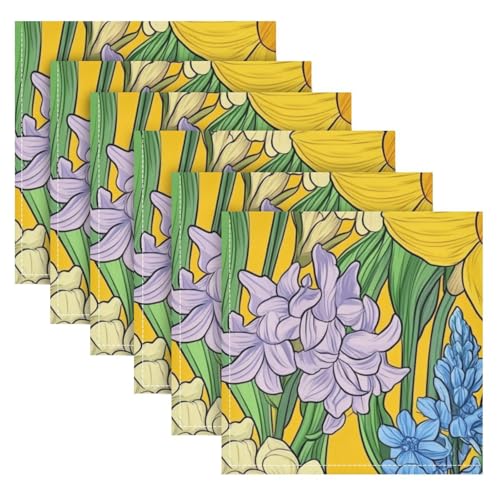 Servilletas de Tela Amarillo 20 x 20 6 Unidades miniatura 1