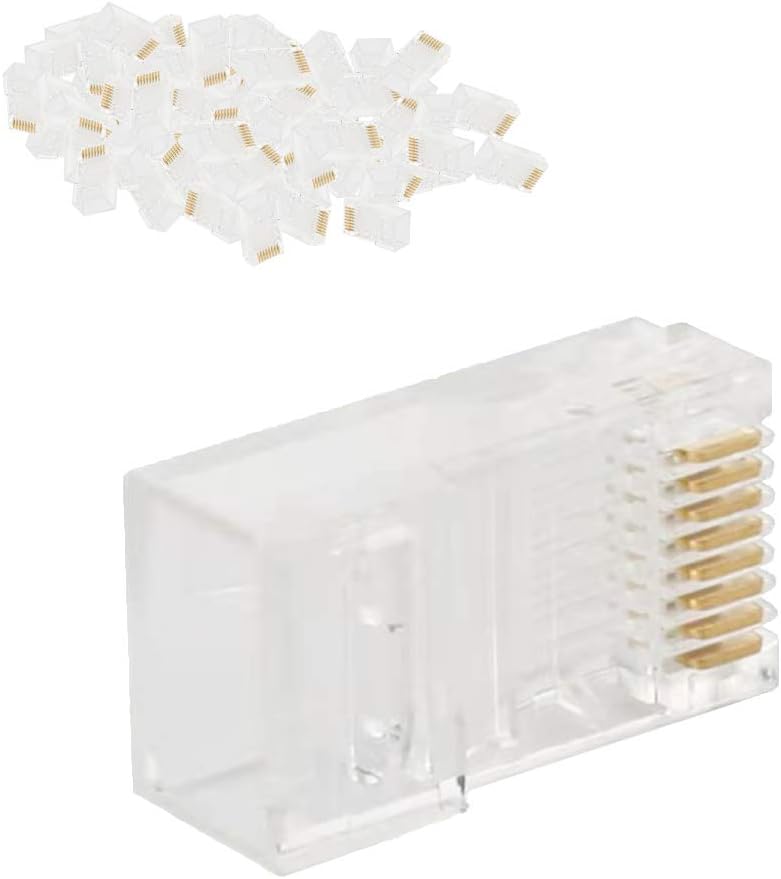 Tainston RJ45 Connector CAT5 CAT5E CAT6 Ethernet Connector UTP 8P8C LAN Crystal Head Plugs 200 Pieces