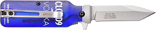 Miniatura 3 de MTECH USA Cuchillo plegable - Se coloca en posición vertical - Cuchillo para botella de vodka - Hoja de acero inoxidable satinado con mango ABS en