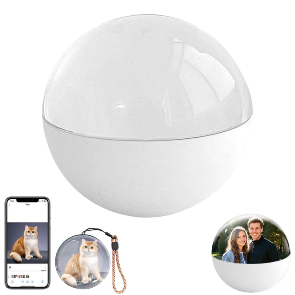 Lecteur vidéo Crystal Ball, album photo numérique à ultrasons 3D, boules de lampe vidéo à ultrasons avec contrôle par application, vidéos et photos téléchargeables, anniversaire, cadeau d'anniversaire