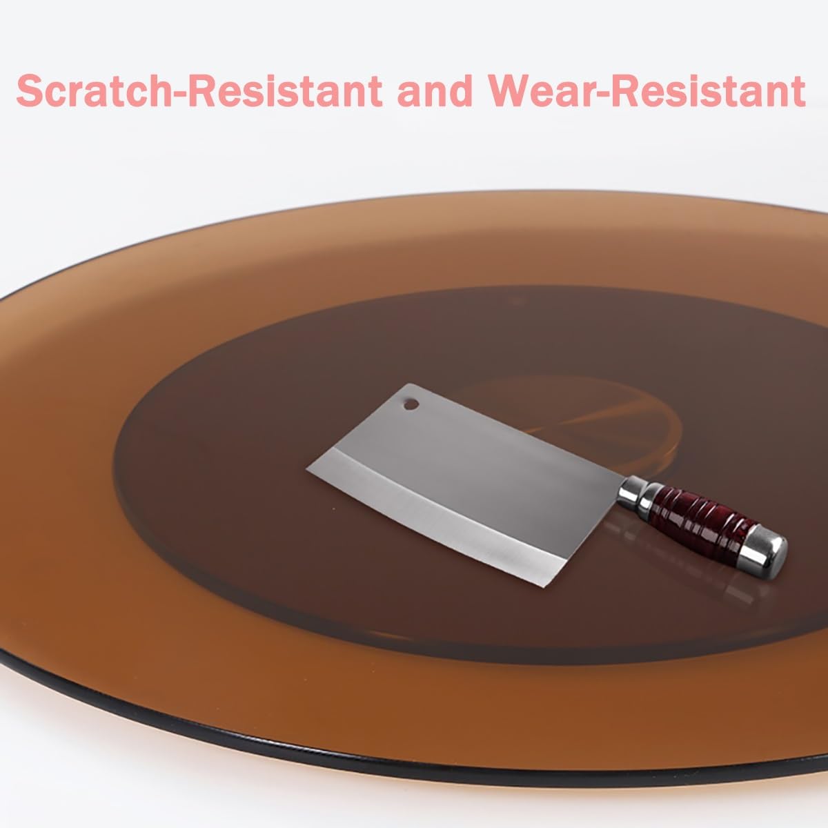 91 cm hartowane szkło Lazy Susan – okrągła obrotowa taca do serwowania na stół jadalny, idealna do kuchni, rozrywki, spotkań rodzinnych i imprez, stylowy element centralny