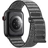 Lenrao Sport Loop Compatible with Apple Watch Bands for Men Women 44mm 45mm 46mm 49mm 42mm, Sof tNylon Wrist Straps for iWatch Bands for Series 11/10/9/8/7/6/5/4 Ultra SE 3/2/1 BlackGrey