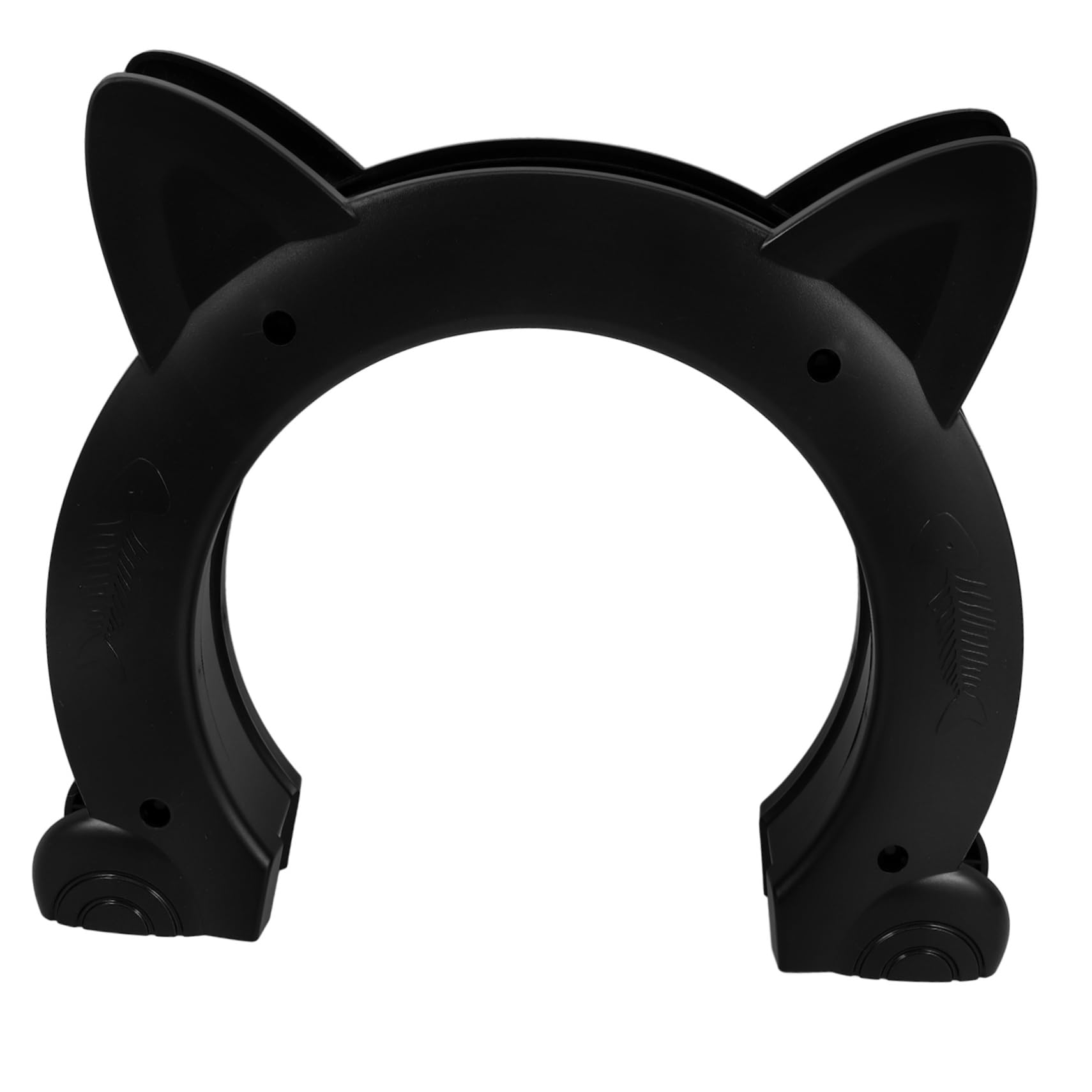 Katzenklappe aus Kunststoff mit Bequemer Zugangsfunktion | Dekorative Haustiertür für Innenräume, Schwarz, Katzenförmiges Design, für Haustierhäuser und Wohnraum