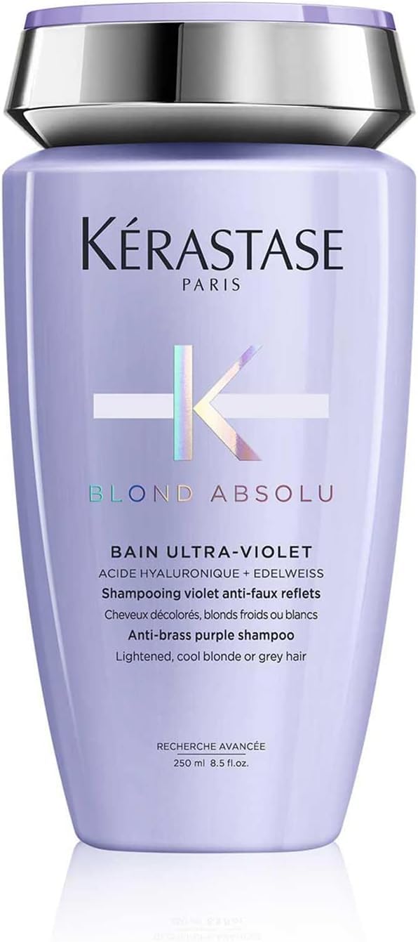 KERASTASE Blond Absolu, Bagno Ultra Viola 250 ml, Cura Cicaflash 250 ml, Bagno Luce 30 ml in omaggio per capelli biondi decolorati o cattivi