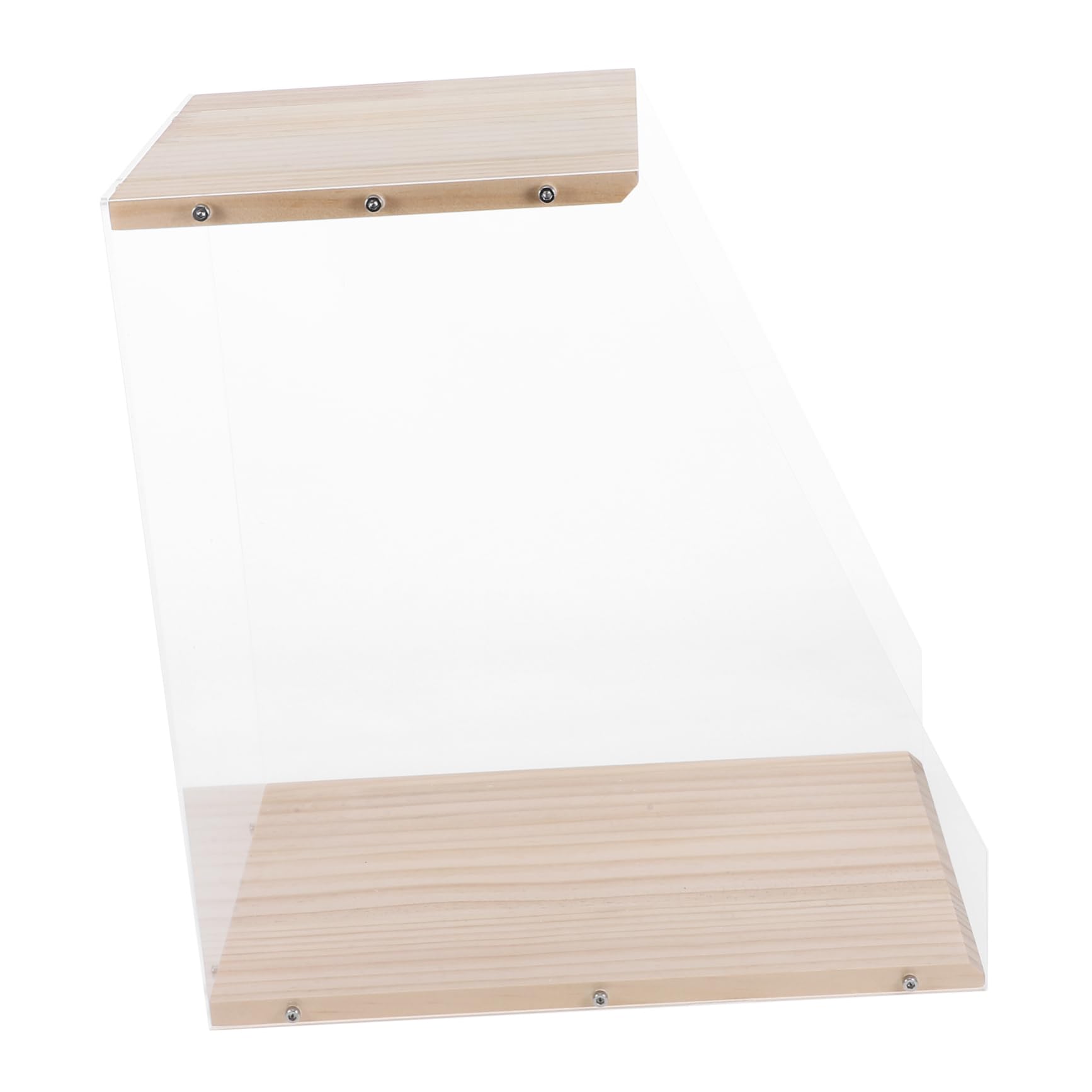 Amosfun Mobile in Legno e Acrilico Trasparente Porta Dischi Vinile Design Minimalista per Organizzare CD e Cassette, per Arredamento Desktop Moderno