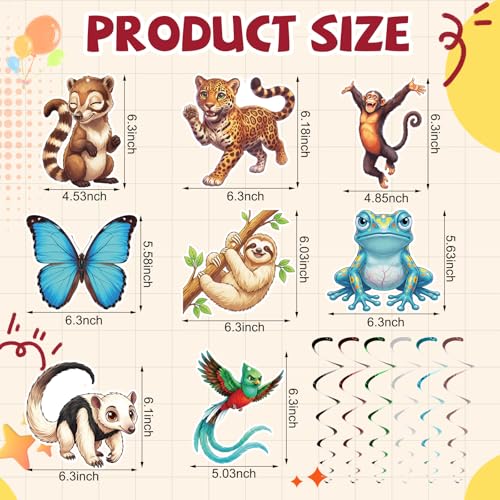 ReliThick 24 Pack 2026 VBS Party Decorations Rainforest Fall Spiral Hanging Decorations Animals Vacation Bible Supplies Paper Hanging Swirls Craft for Summer Church Classroom by ReliThick - Used condition - Image 2