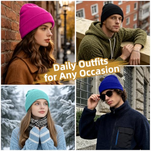 Image of ZOORON Beanie for Men Women Slouchy Winter Beanie Hats Cuffed Skull Caps