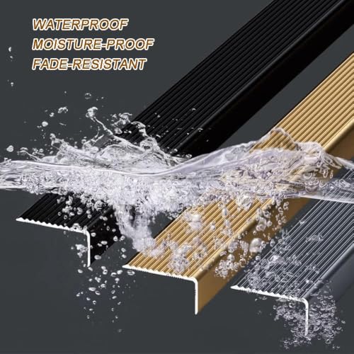Perfil angular de escalera de aluminio en forma de L de 150 cm negro 5