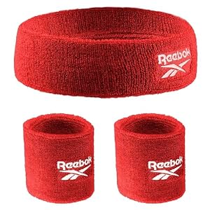 Reebok 3-teiliges Schweißband-Set Rot