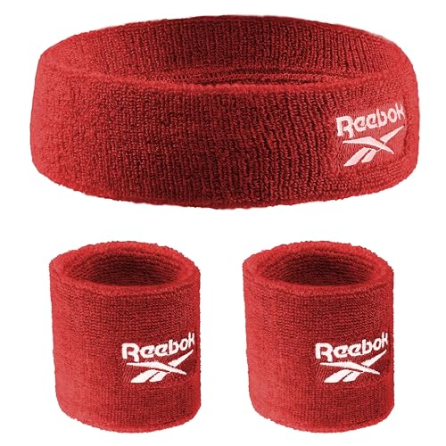 Reebok 3-teiliges Schweißband-Set Rot