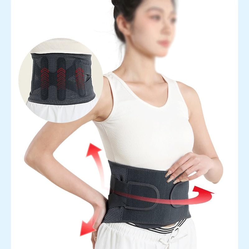 Faja lumbar ajustable con soporte de placa de acero, talla L miniatura 5