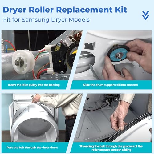 Image of 【UPGRADED】 DC97-16782A Fit for Samsung Dryer Roller Replacement Kit, Iclude DC93-00634A Dryer Idler Pulley, 6602-001655 Dryer Belt | High-Temperature & Wear-Resistant Materials By NISHCON