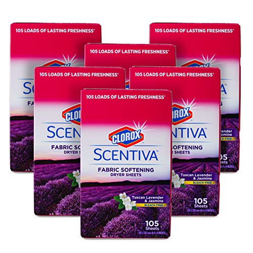 Clorox Scentiva Fabric Softening Dryer Sheets Fabric Sheets in Tuscan Lavender & Jasmine Scent...