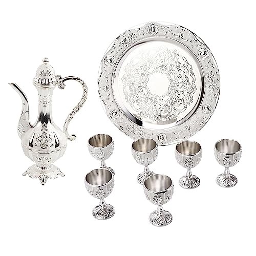 Baxnore Gobelet à calice vintage, verre à vin blanc argenté avec bouilloire, gobelet doré vintage, tasse à eau dorée, gobelet à liqueur en cuivre pour un usage quotidien