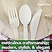 100% Bamboo Disposable Cutlery Set - Superior to Wooden Cutlery | Eco Friendly, Compostable, Biodegradable Bamboo Utensils | Eco Convenience At Its Best | 100PK (50 Forks, 25 Spoons, 25 Knives)
