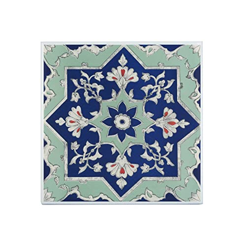 Fabulous Carreau Céramique Décoratif 15,2 x 15,2 cm - Ornement Floral Retro Motif Baroque Art Nouveau