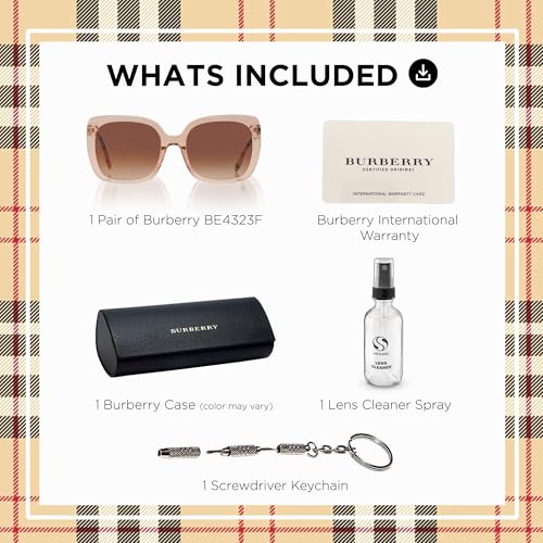 BURBERRY BE4323F Square Shape Acetate Sunglasses with eSHADES Luxury Eyewear Kit Bundle3