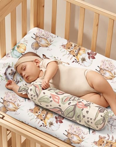 Image of Pack and Play Sheets 2 Pack, Fitted Jersey Knit Mini Crib Sheets for Baby Boys and Girls, Compatible with Graco Pack N Play and Mini Crib Mattress (Forest Friends, Pack N Play /Mini Crib Sheets)
