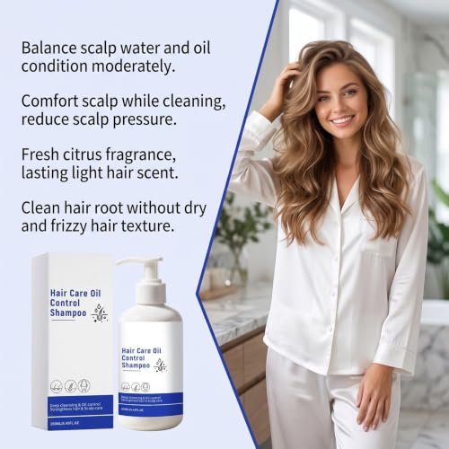 Hair Care Oil Control Shampoo, Fresh Citrus Scent, Balanced Scalp Cleanse. Helps balance scalp oil and moisture. Soothes scalp during cleansing. Supports lasting lift at roots. - Image 9
