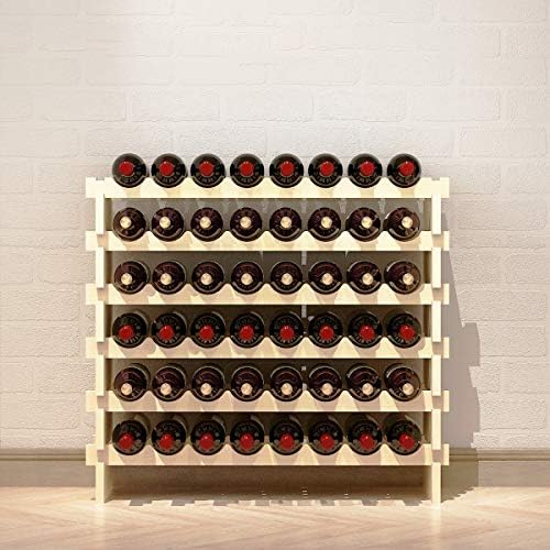 SogesPower Estante de Madera para Vino Con Ranuras de 6 Niveles - Capacidad para 48 Botellas - Expositor para Bodega, Cocina - Tamaño: 90 x 30 x 81cm