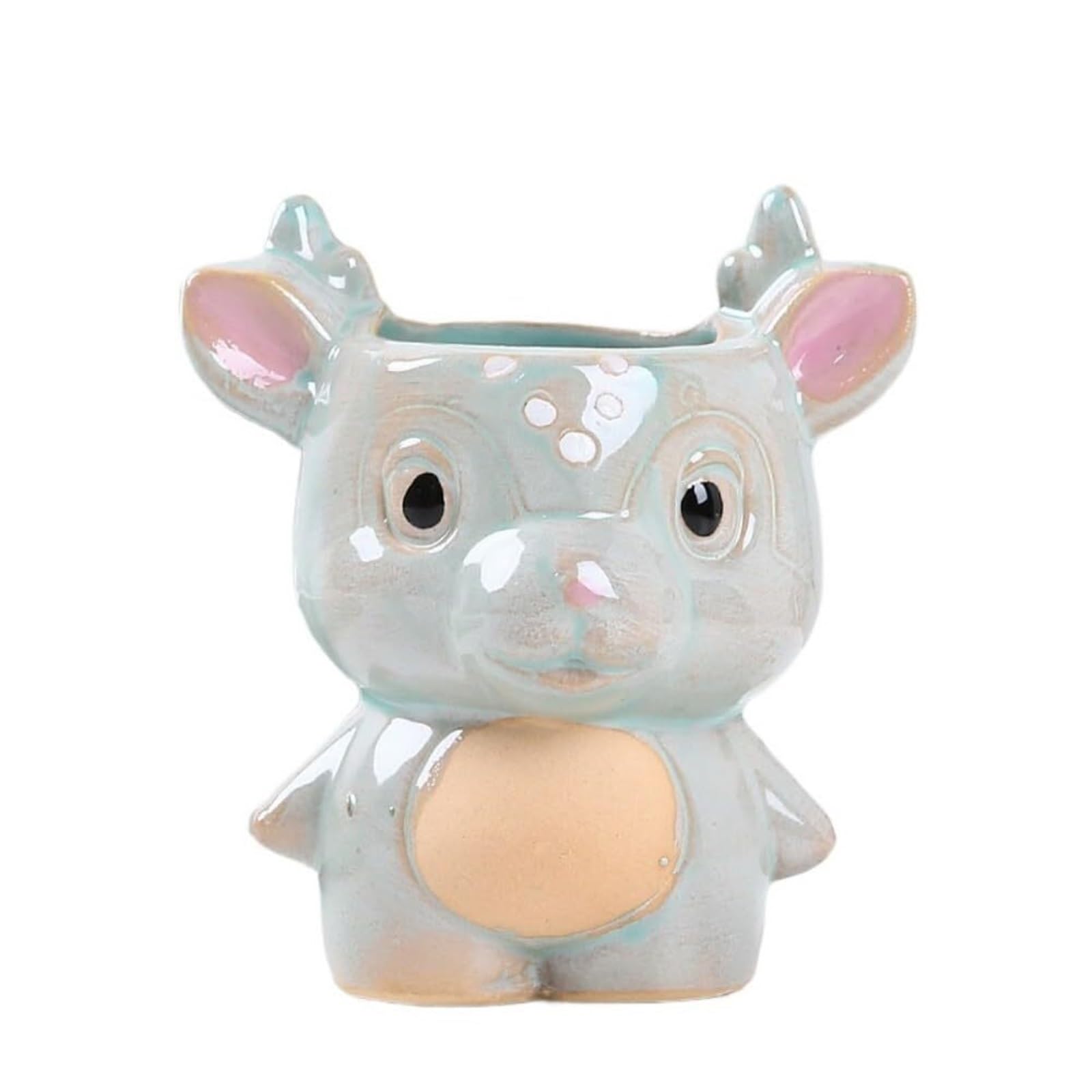 Uway modern Ceramic Deer Succulent Plant Pot Suitable For Herbs And Cactus Containers for garden(D)