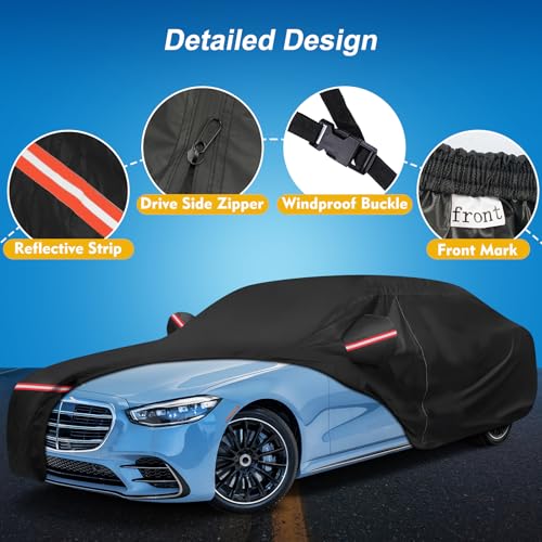 Image of QUNSUNUS Car Cover Compatible with Mercedes-Benz S Class 2006-2025 | Including the S250 S300 S350 S400 S450 S500 S550 S600, All Weather Waterproof S550 Car Covers with Cotton Lining and Zipper