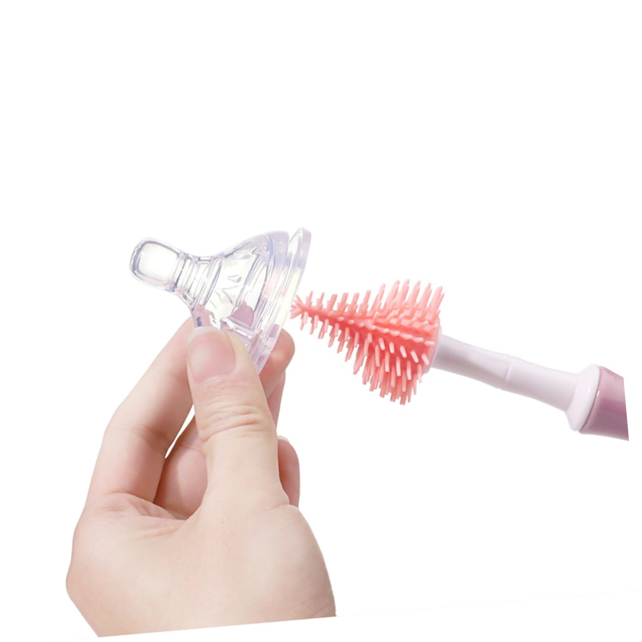 Abaodam 3ensembles Set De Brosses Pour Nettoyage De Biberons Et Tétines Accessoires De Puériculture Rotatifs Pour Entretien Facile Rose