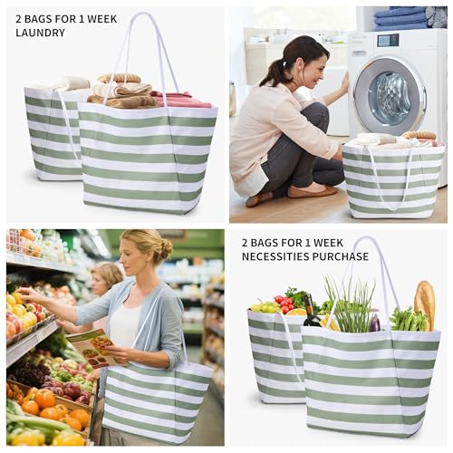 Image of KALIDI Beach Tote Bag Women Large Waterproof Sandproof Shoulder Handbag Packable Grocery Bag Hobo Purse for Picnic Vacation