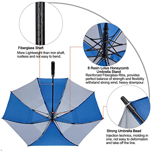 Image of G4Free 47 /54 /62 /68 Inch Automatic Open Golf Umbrella Oversize Extra Large Double Canopy Vented Windproof Waterproof Stick Umbrellas