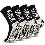ENONEO 2 Paar Rutschfeste Fußballsocken Herren Anti-blasen Fußballsocken Rutschfest Verdicken Sportsocken Atmungsaktive Komfortabel Grip Socken Fussball Basketballsocken Damen