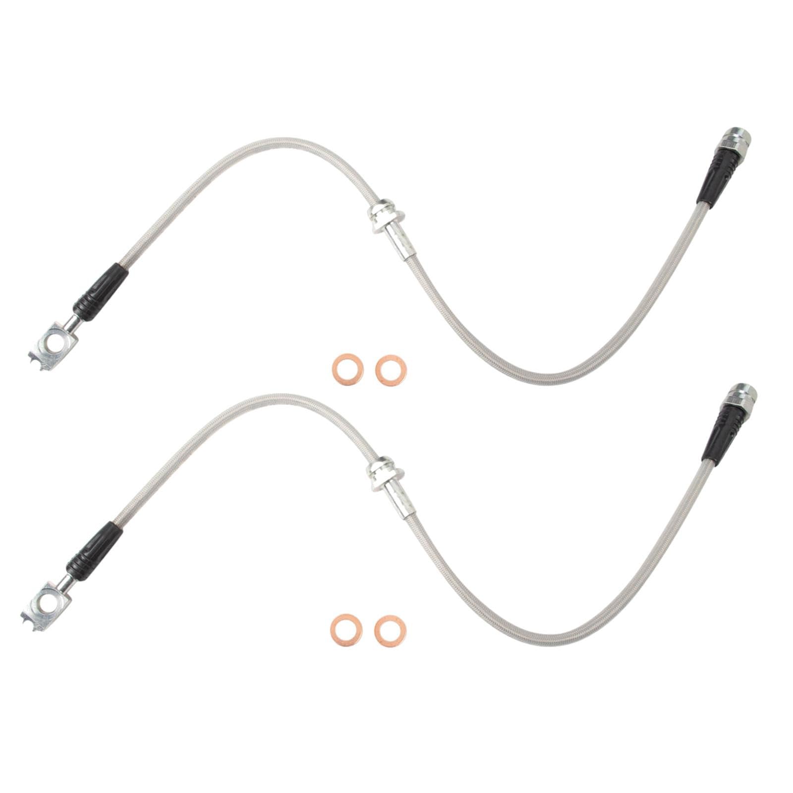 TRQ Performance Front Driver &amp; Passenger Side Brake Hose Set