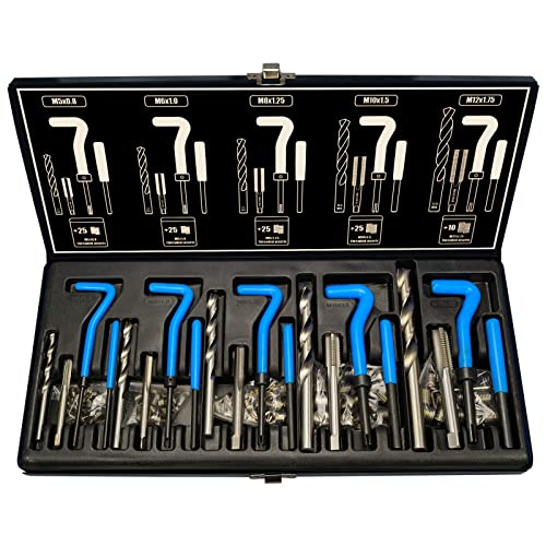 131 pièces Intérieur I Réparation des filetages I M5-M6-M8-M10-M12 I Maintenance comme Helicoil
