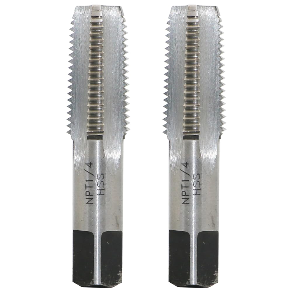 2PCS NPT Pipe Tap 1/4" - 18 Water Pipe Thread Tap, made of 6542 HSS material, suitable for copper, cast iron, die steel, alloy steel, aluminum alloy, and more. Ideal for various maintenance and DIY