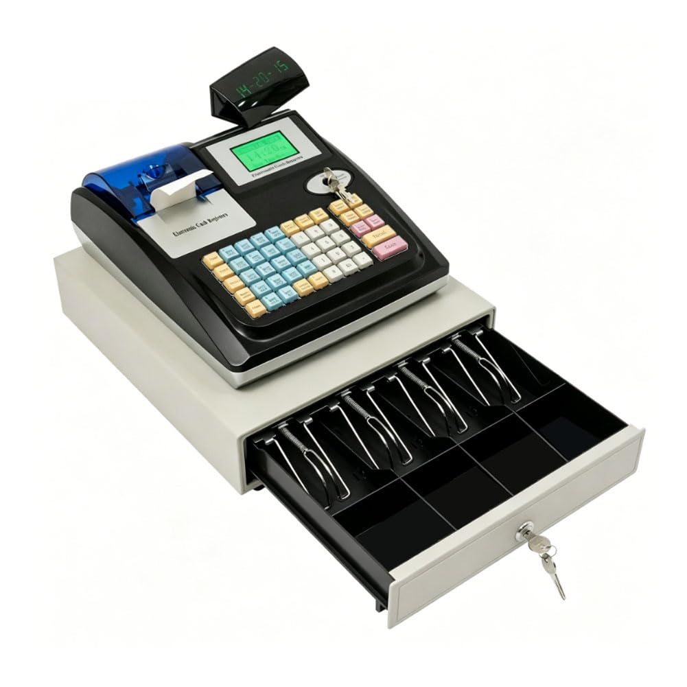 Ghygetrich Cash Register, Cash Till Cash Box Cash Register Till for Small Business Cash Till for Small Business Cash Register Till White Money Box