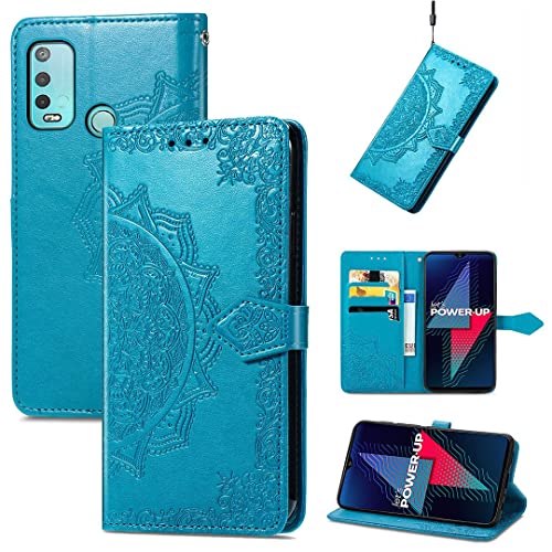 SATURCASE Coque pour Wiko Power U30, Mandala Gaufrage PU Cuir Magnétique Flip Portefeuille Support Porte-Carte Protecteur Housse Étui avec Dragonne pour Wiko...