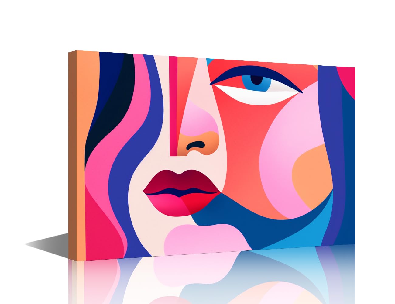 TISHIRON Woman Cubist Cubism Minimalist Modern Poster Portrait Abstract Face Fashion Graphic,Canvas Wall Art Female Colorful Line Picture Print Living Room Bedroom Bathroom Office Decor (16" Wx24 H)