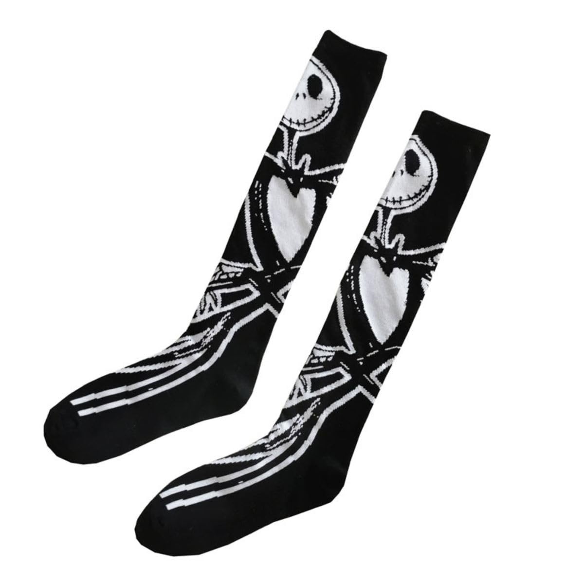 Ro Rox Gothic Socks Skeleton Skull Bat Pumpkin Voodoo Halloween Unisex, Black & White, One Size