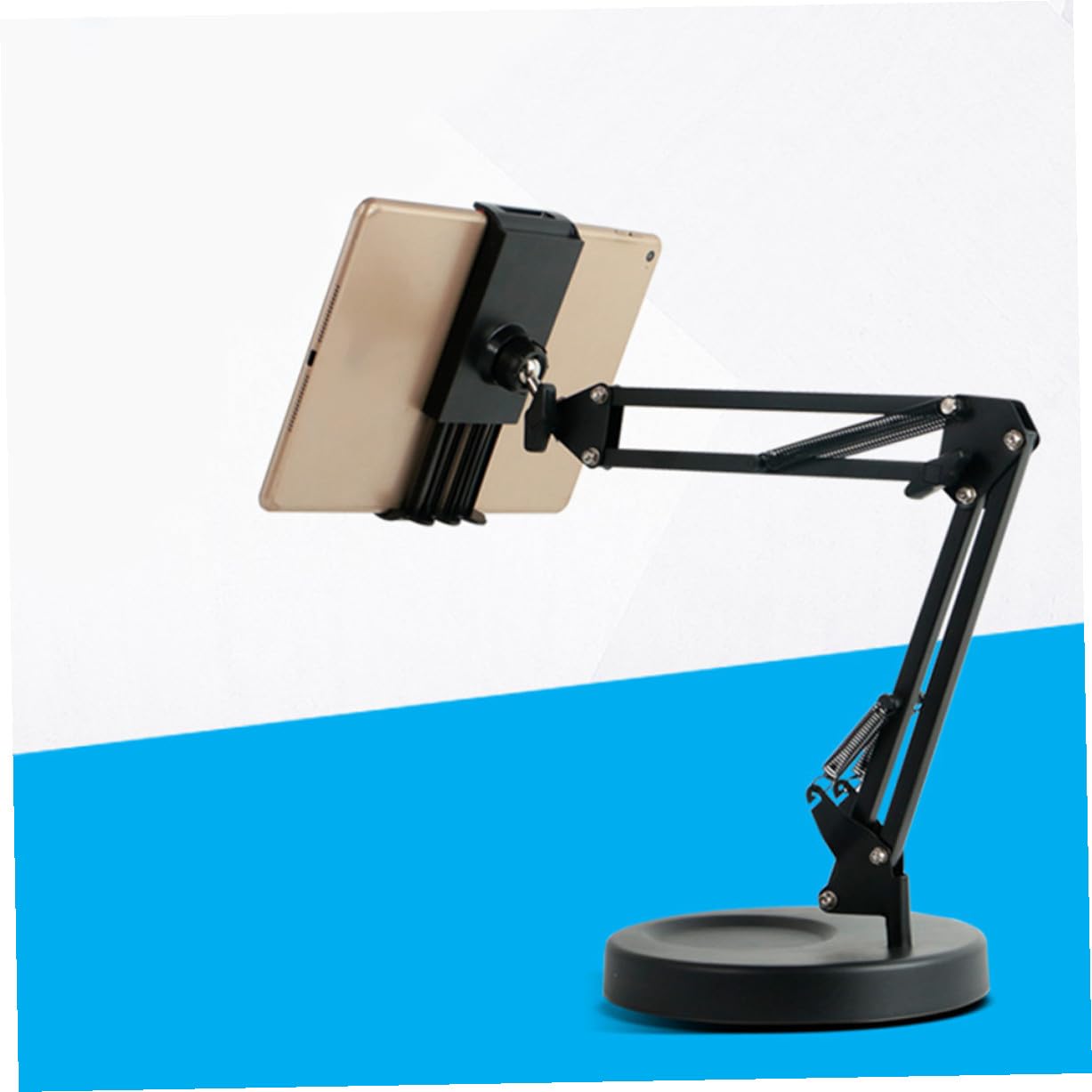 Didiseaon Soporte Móvil de Brazo Articulado Metálico con Base de Clip para Escritorio Giratorio Compatible con Teléfono y Tableta Soporte Multifuncional para Fotografía y Vídeo Negro