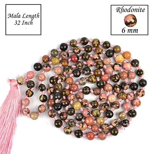 Image of Reiki Crystal Products Natural Reiki Feng-Shui Mala Necklace 6 mm Crystal Stone 108 Bead Jaap Mala for Men and Women