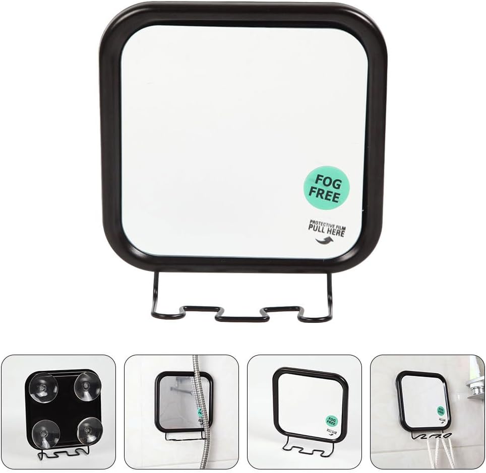 Ipetboom Shower Mirror Fogless for Shaving: Shaving Mirror for Shower with a Powerful Suction Cup - Makeup with Hook Wall-Mounted Fogless Razor Holder Led Shower Fog Shower